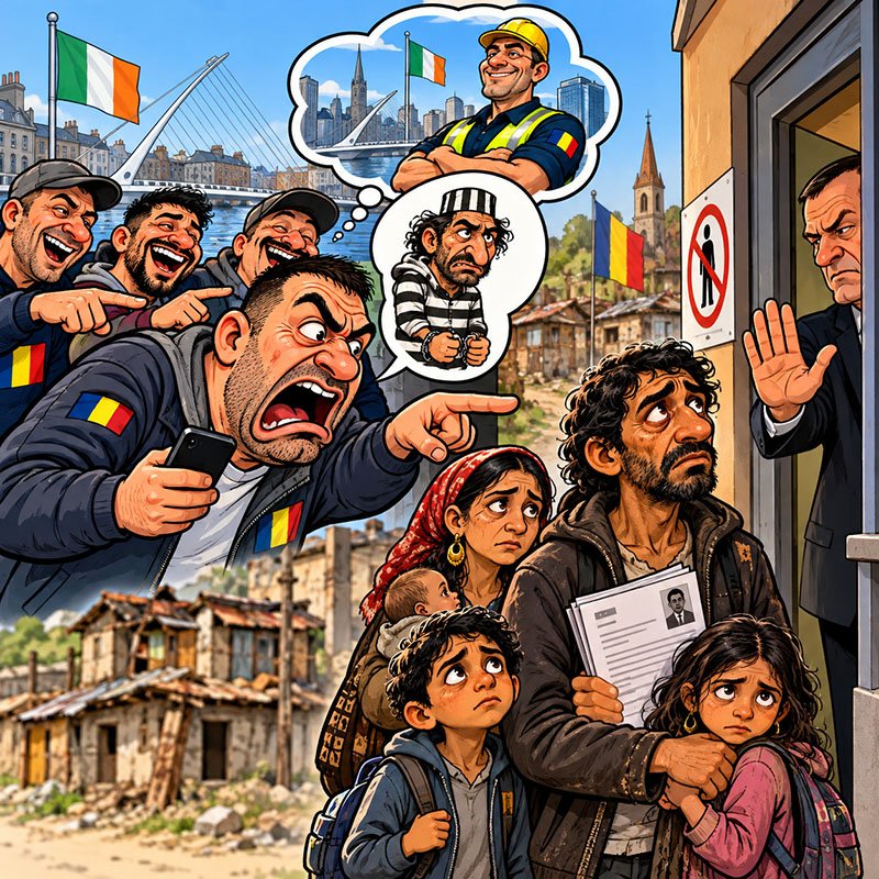 comentarii despre romi și români în Irlanda